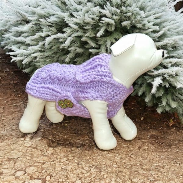 Tiny Dog & Bigger Friends Hand knitted Super Soft Jumper- 3 Colours Pink, Purple & Yellow - Image 2