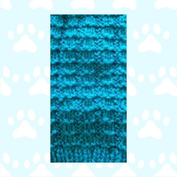 Striking Teal Square Patterned Hand knitted Dog Jumper - Image 5
