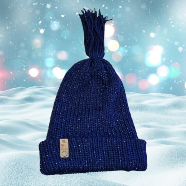Blue Sparkle Hat Finished With Tassel - Image 4