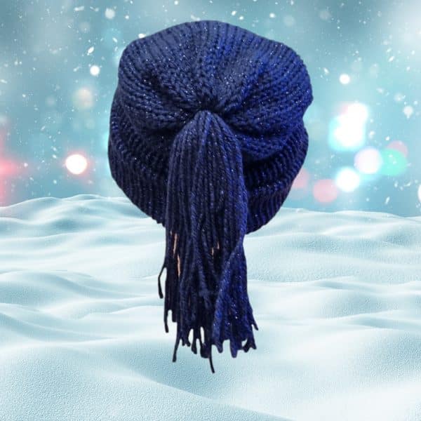 Blue Sparkle Hat Finished With Tassel - Image 3