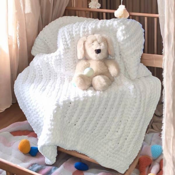 Hand Crocheted Velvet Soft Thick Multi-Use Blanket In 3 Colours
