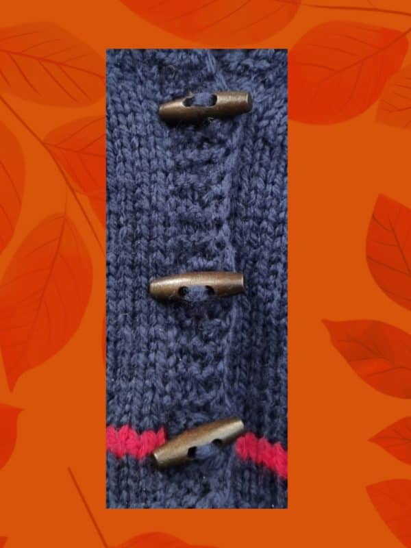 Chunky Blue Hooded Hand Knitted Cardigan - Image 3